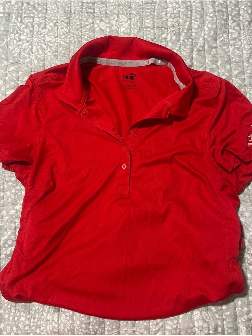 Puma Red Golf Polo with Black Logo